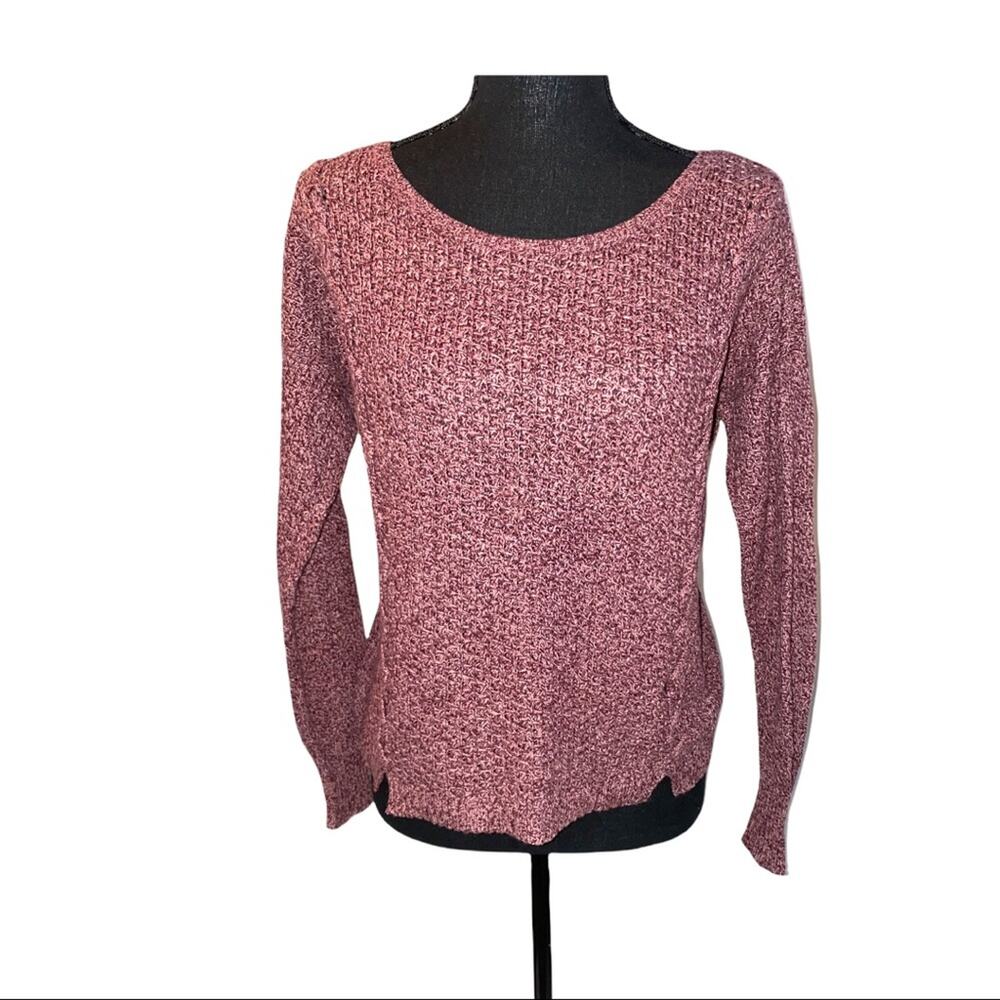 AEO knit pullover burgundy crew neck sweater SZ small casual pull over